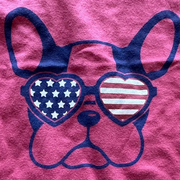 MAD Engine Pink Tank Top with Patriotic Dog Graphic - Picture 3 of 3